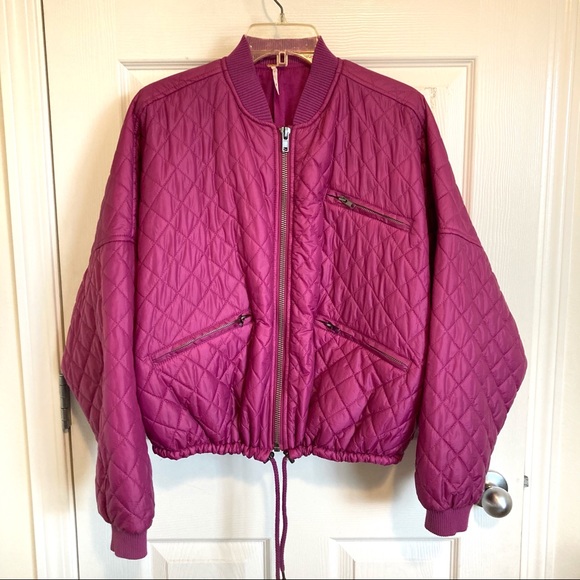NWOT Free People Easy Quilted Bomber Jacket - Picture 2 of 7